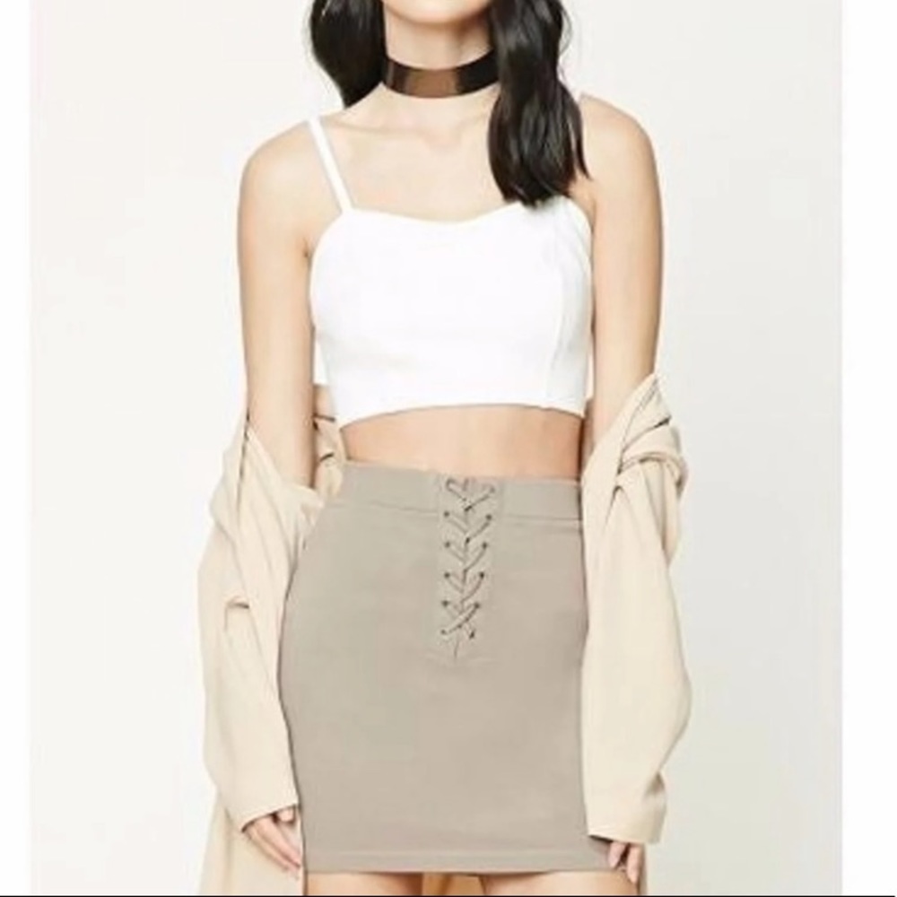 Mini skirt with lace up detail